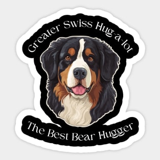 Greater Swiss Hugs A Lot Dog Sticker